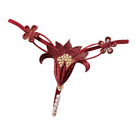 beaded panty|Women's Pearl T Back G String Embroidery Rose .